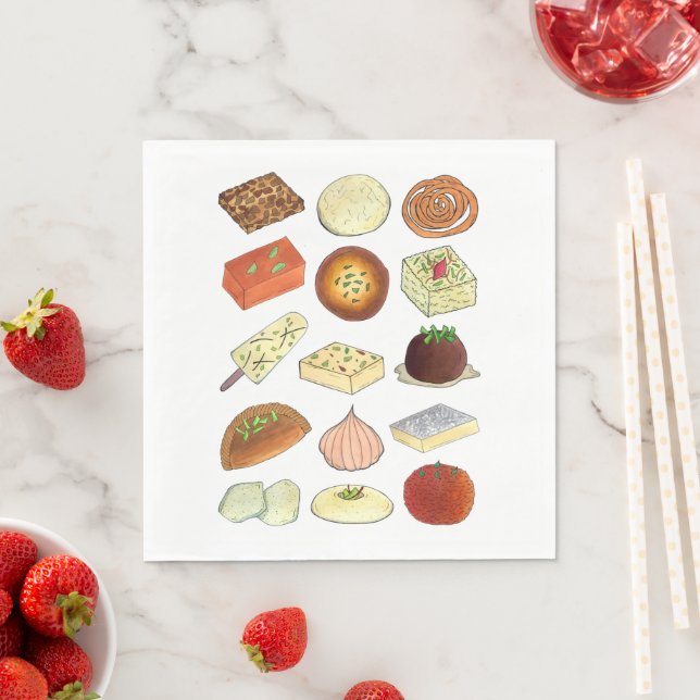 Mithai Indian Sweets Confectionery Desserts India Napkins (Insitu)
