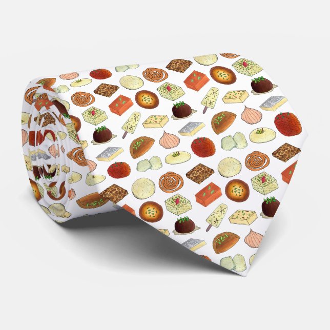 Mithai Indian Sweets Confectionery Desserts India Neck Tie (Rolled)