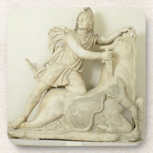 Mithras Sacrificing the Bull Marble relief Roman Coaster