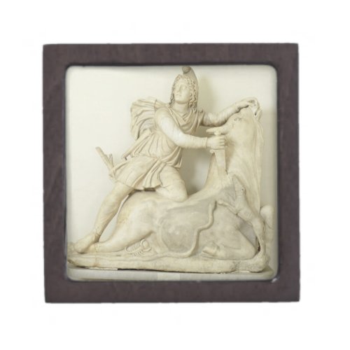 Mithras Sacrificing the Bull Marble relief Roman Jewelry Box