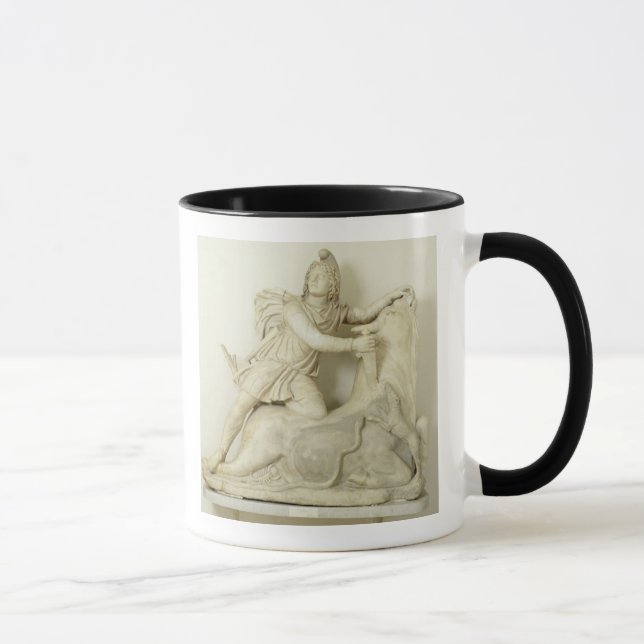 Mithras Sacrificing the Bull, Marble relief, Roman Mug (Right)