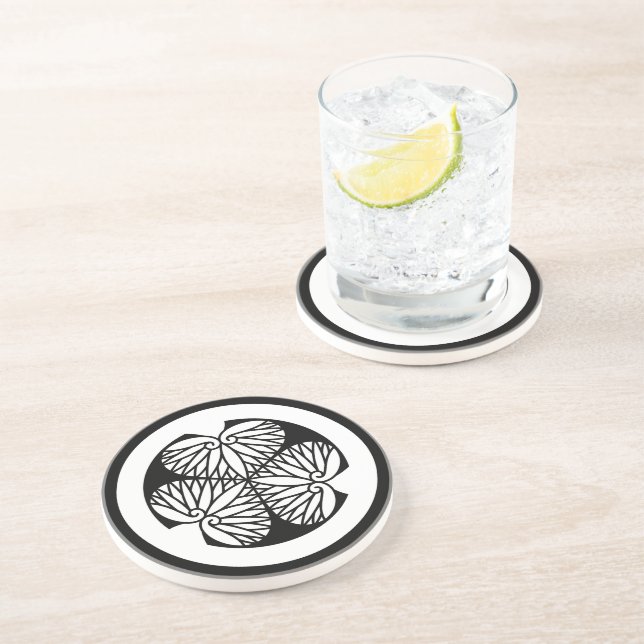 Mito hollyhock(19) sandstone coaster (Side)