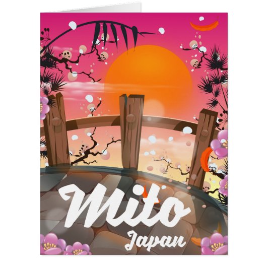 Mito Japan blossom poster. Cards (Front)