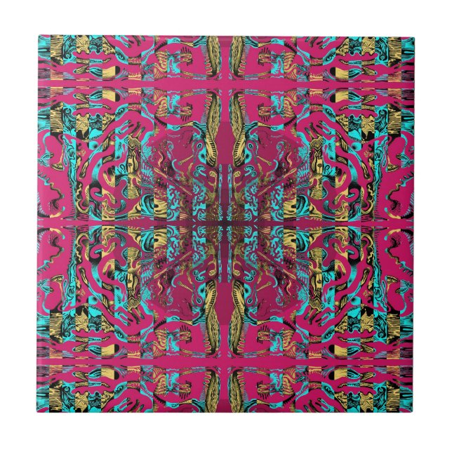 Mitochondri-Pop Ceramic Tile (Front)