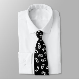 Mitochondria - White on Black Neck Tie