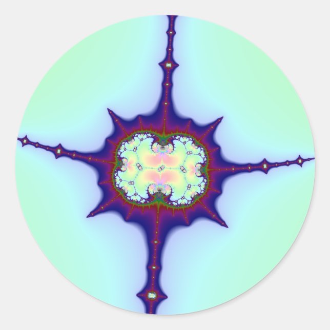 Mitosis Fractal Classic Round Sticker (Front)