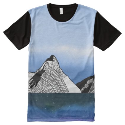 Mitre Peak Line ART New Zealand All-Over-Print T-Shirt