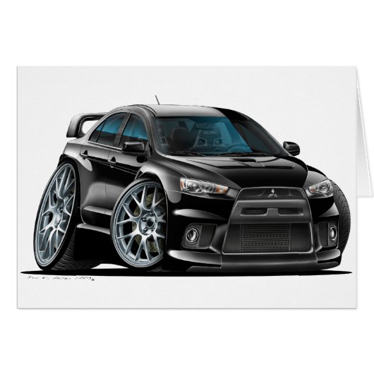 Mitsubishi Evo Black Car Cards (Front Horizontal)