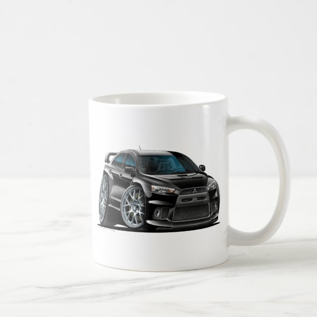 Mitsubishi Evo Black Car Coffee Mug (Right)