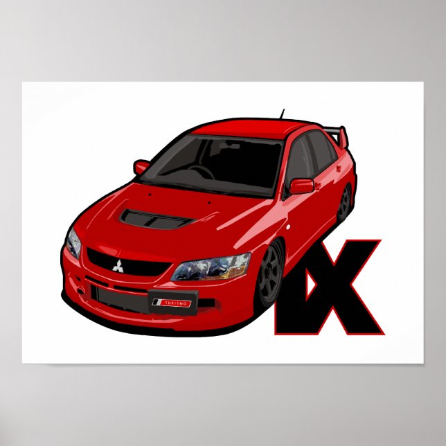 Mitsubishi EVO IX MR Poster (Front)