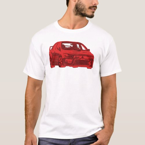 Mitsubishi Evo _ X _ Bright Red Design T_Shirt