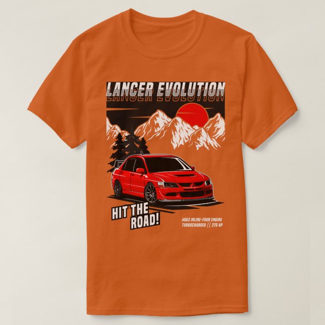 Mitsubishi Lancer Evo VIII Lancer Evolution T-Shirt (Design Front)
