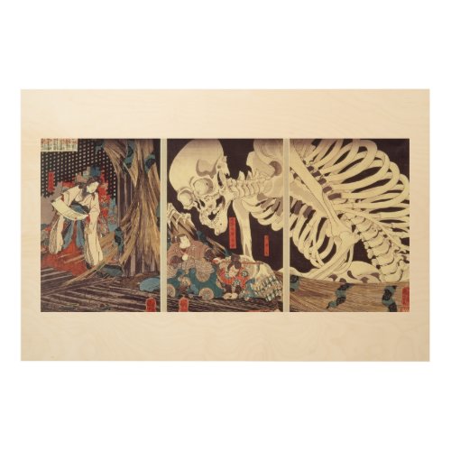 Mitsukini Defying the Skeleton Spectre c1845 2 Wood Wall Art
