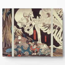 Mitsukini Defying the Skeleton Spectre, c.1845 Plaque