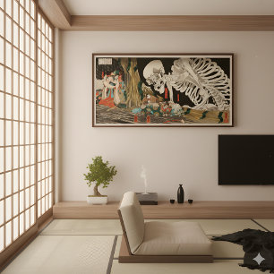 Mitsukuni Defying the Skeleton Specter – Vintage Poster