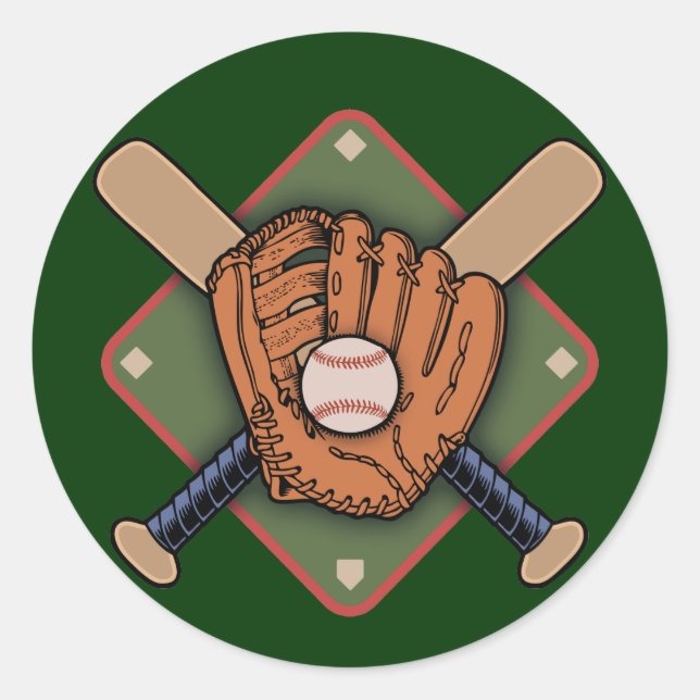 Mitt & Crossbats Classic Round Sticker (Front)