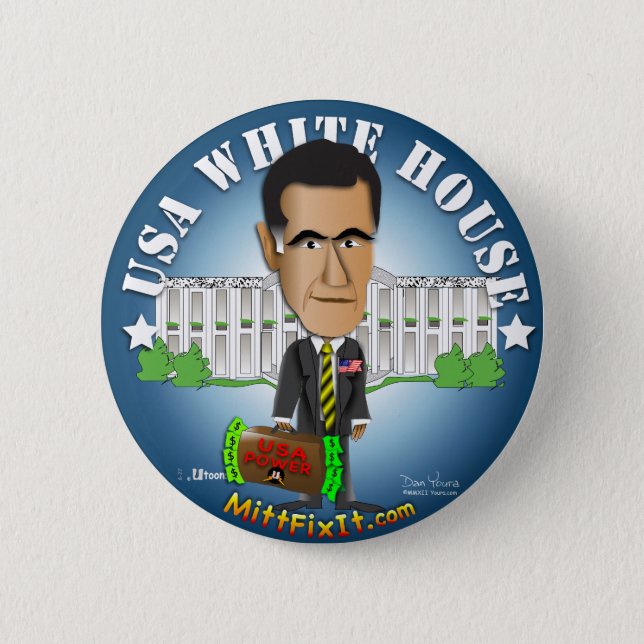 Mitt Fix It - White House Button (Front)