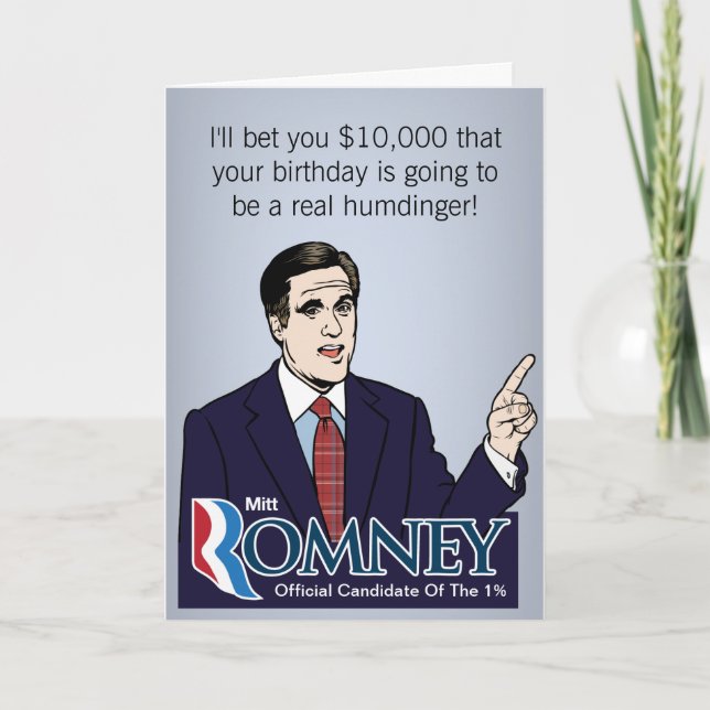 Mitt Romney $10k Bet Greeting Cards (Front)