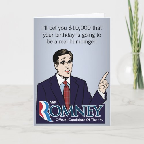 Mitt Romney 10k Bet Greeting Cards