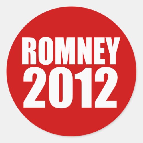 MITT ROMNEY 2012 CLASSIC ROUND STICKER