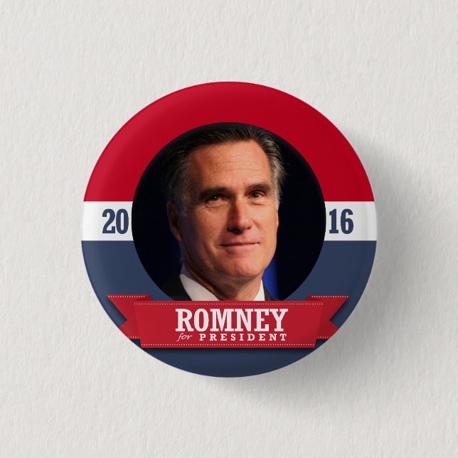 MITT ROMNEY 2016 PINBACK BUTTON (Front)