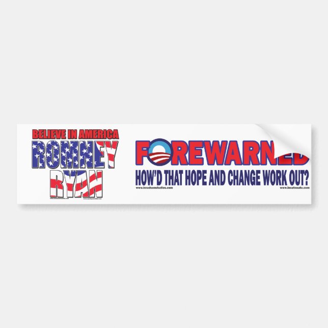 Mitt Romney and Paul Ryan Bumper Sticker (Front)