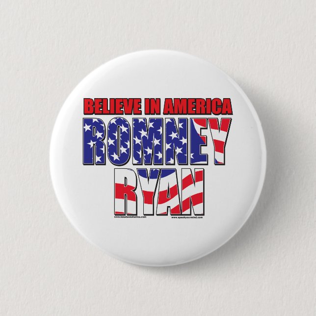 Mitt Romney and Paul Ryan Pinback Button (Front)