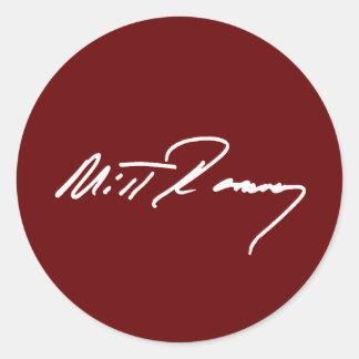 MITT ROMNEY AUTOGRAPH WHITE.png Classic Round Sticker