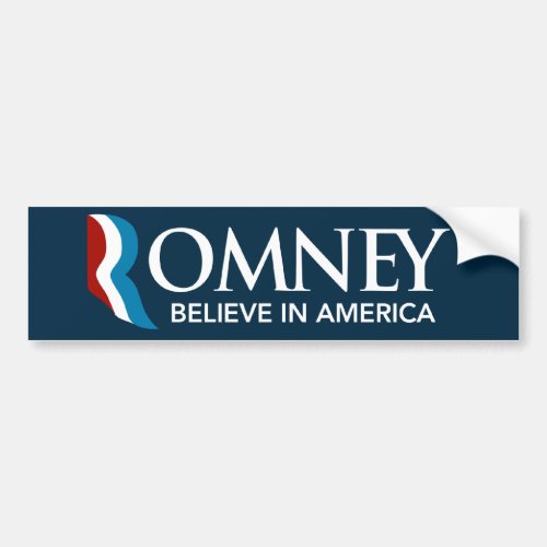 Mitt Romney Believe In America Bumper Sticker Blue