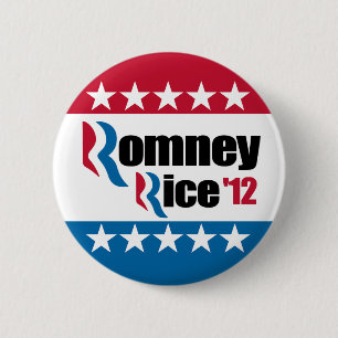 Mitt Romney Condi Rice 2012 Pinback Button