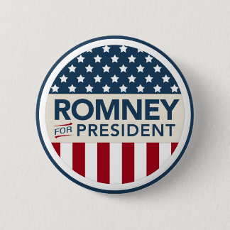 Mitt Romney For President 2012 (Flag Style) Pinback Button