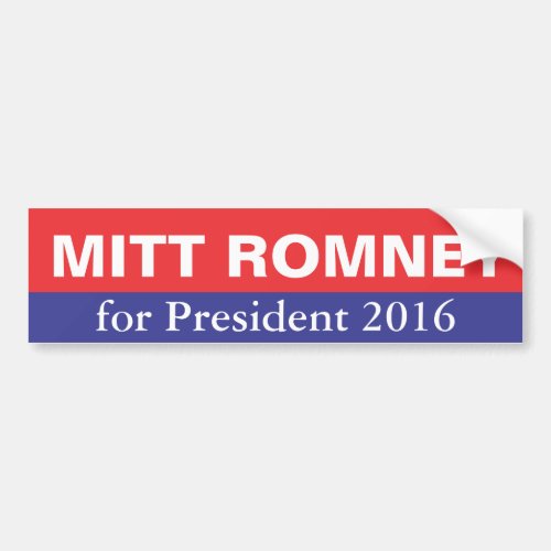 Mitt Romney for President in 2016 Bumper Sticker