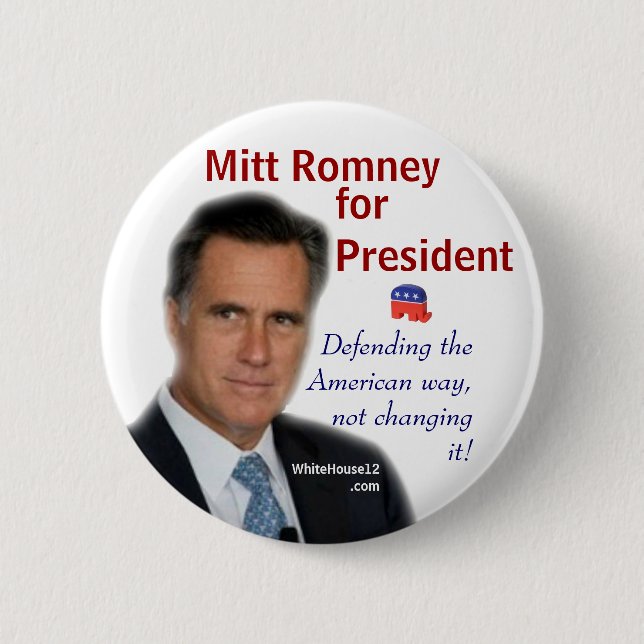 Mitt Romney for President Pinback Button (Front)