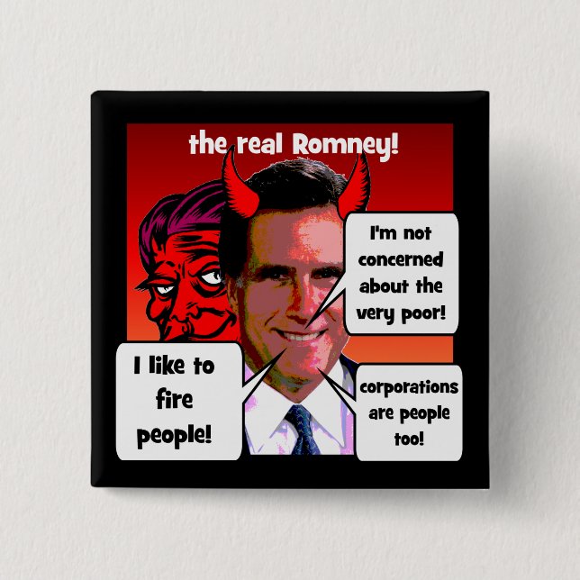 Mitt Romney gaffs Pinback Button (Front)
