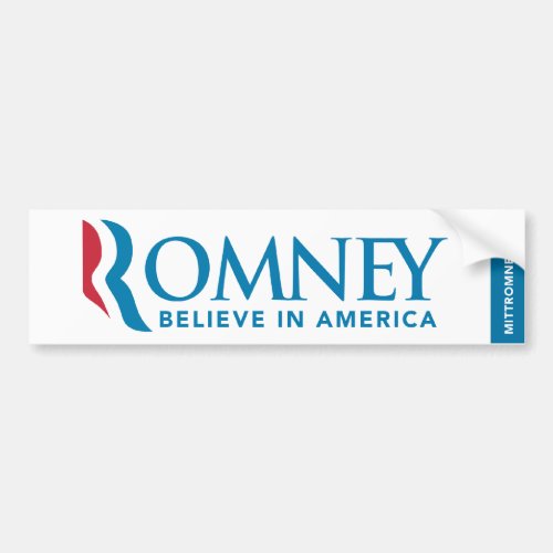 Mitt Romney Logo Believe In America Bumper Sticker