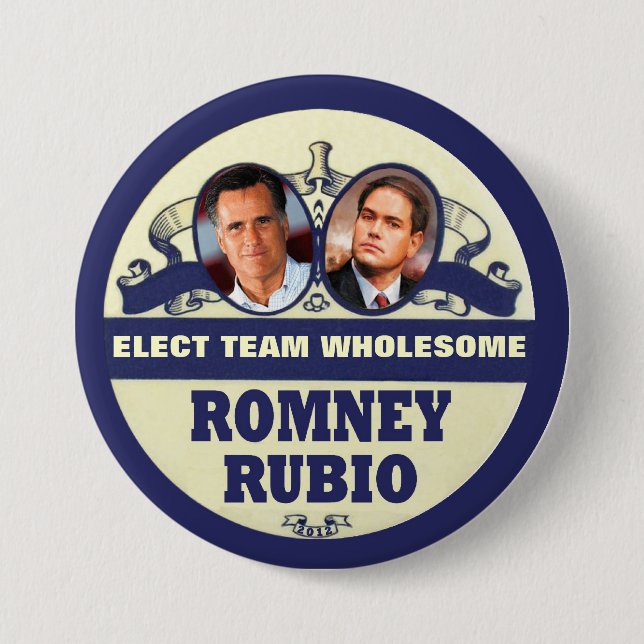 Mitt Romney / Marco Rubio 2012 Pinback Button (Front)