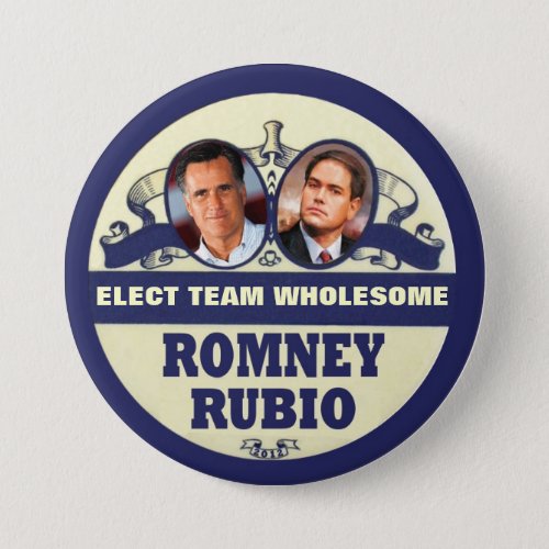 Mitt Romney  Marco Rubio 2012 Pinback Button