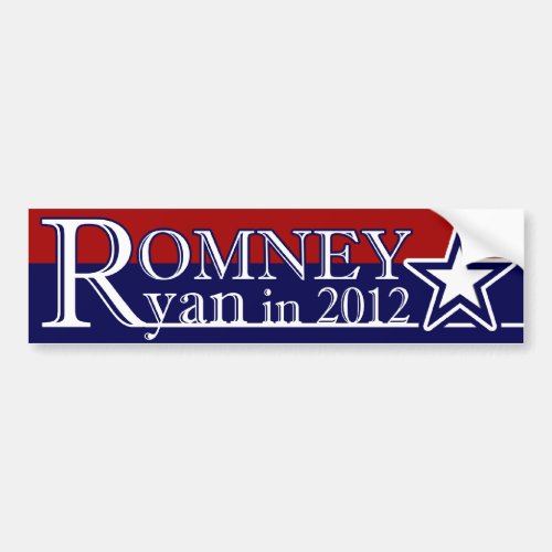 Mitt Romney Paul Ryan in 2012 Bumper Sticker