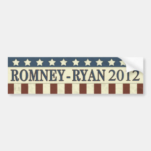 Mitt Romney Paul Ryan 2012 For President Black On White Rectangle Bumper Sticker
