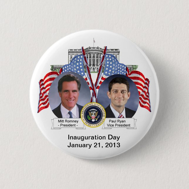 Mitt Romney Paul Ryan Inauguration Day Button (Front)