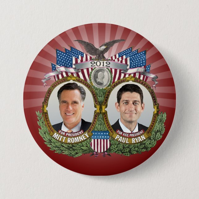 Mitt Romney Paul Ryan Photo Button (Front)
