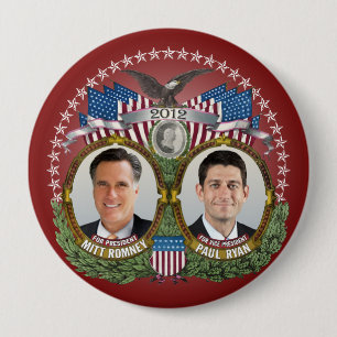 Mitt Romney Paul Ryan Photo Pinback Button