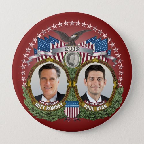 Mitt Romney Paul Ryan Photo Pinback Button