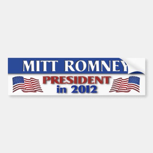 Mitt Romney President in 2012 Bumper Sticker