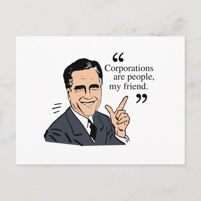 Mitt Romney Quotes color Postcard (Front)