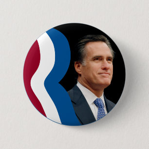 Mitt Romney "R" Logo (Circle - Portrait) Pinback Button