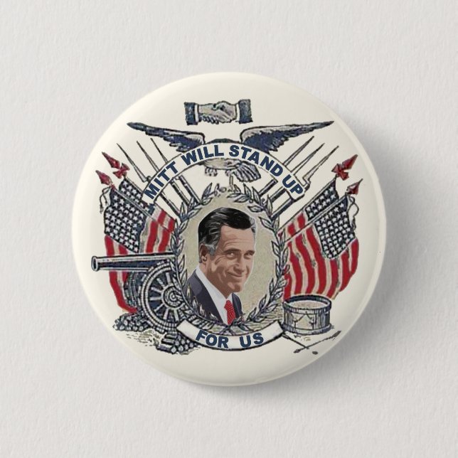 Mitt Romney Stands for U.S. Pinback Button (Front)