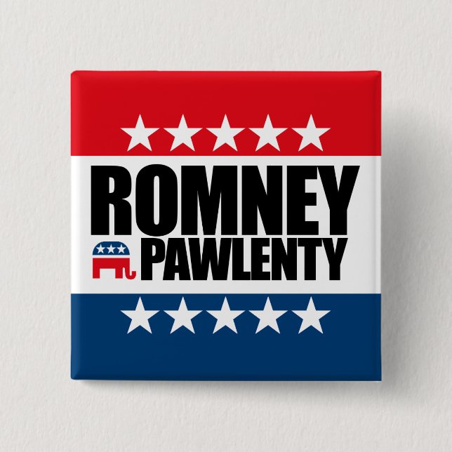 Mitt Romney Tim Pawlenty 2012 Button (Front)