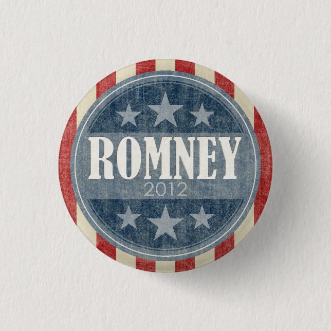 Mitt Romney  - vintage stars and stripes Button (Front)