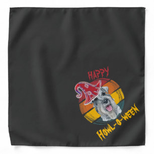 Mittelschnauzer Halloween Vintage Sunset Funny Bandana